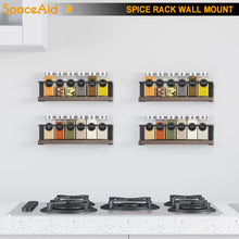 Load image into Gallery viewer, SpaceAid Spice Rack Organizer for Cabinet Door or Wall Mount (4 Pack) with 415 Spice Labels - Wood Hanging Seasoning Shelf for Cupboard Pantry or over the Stove