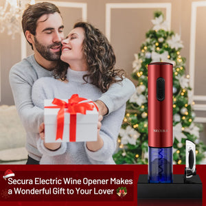 Secura Electric Wine Opener, Automatic Bottle Corkscrew Opener with Foil Cutter, Rechargeable (Champagne Gold)