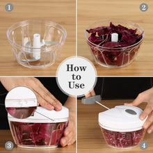 Load image into Gallery viewer, Manual Food Chopper Vegetable Cutter, Hand String Vegetable Chopper Onions Cutter for Vegetable Fruits Nuts BPA Free Food Safe Material, 550ml Gray