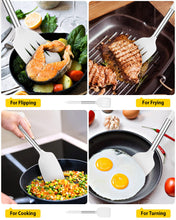 Load image into Gallery viewer, Pack of 2 Silicone Solid Turner, Non Stick Slotted Kitchen Spatulas, High Heat Resistant BPA Free Cooking Utensils, Ideal Cookware for Fish, Eggs, Pancakes(Black)