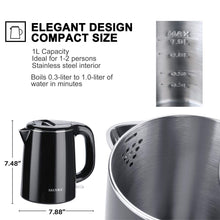 Load image into Gallery viewer, Secura Stainless Steel Double Wall Electric Kettle Water Heater for Tea Coffee w/Auto Shut-Off and Boil-Dry Protection, 1.0L (Orange) SWK-1001DO/HB-K012