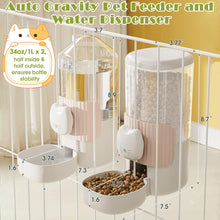 Load image into Gallery viewer, 34oz Hanging Automatic Cat Food and Water Dispenser, 1L Auto Gravity Pet Feeder Set, Cage Cat Dog Feeder for Kitten Puppy Bunny Guinea Pig (Milk Coffee)
