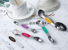 Load image into Gallery viewer, Magnetic Measuring Spoons Set of 8 Stainless Steel Dual Sided Stackable Measuring Spoons Nesting Teaspoons Tablespoons for Measuring Dry and Liquid Ingredients