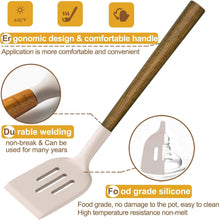 Load image into Gallery viewer, Silicone Cooking Utensil Set, Umite Chef 8-Piece Kitchen Utensils Set with Natural Acacia Wooden Handles,Food-Grade-Silicone Kitchen Gadgets Spatulas Set for Nonstick Cookware- Black