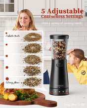 Load image into Gallery viewer, Electric Salt and Pepper Grinder, Stainless Steel Rechargeable Salt and Pepper Grinder Set with 4.5 oz Large Capacity, 1.8&quot; Wide Mouth, Adjustable Coarseness, Ideal for Kitchen