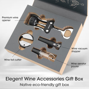 Beneno Wine Opener, Zinc Alloy Premium Wing Corkscrew with Multifunctional Bottles Opener, Sharp Wine Corkscrew with Ergonomic Non-Slip Wing Handle, Upgrade