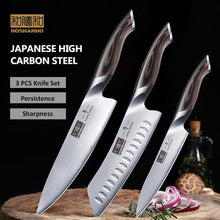 Load image into Gallery viewer, 3 Pieces Knife Set, Professional Japanese High Carbon Stainless Steel Kitchen Knife Set, Ultra Sharp Chef Knives Sets with Ergonomic Pakkawood Handle