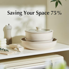 Load image into Gallery viewer, Redchef Ceramic Pots and Pans Set Non Stick, Nonstick Kitchen Cookware Sets, Non Toxic Pots and Pans Set Non Stick, PFAS PFOA &amp; PTFE Free, Nonstick Frying Pans Set, Ceramic Pan Skillet, RV Cookware