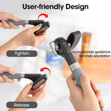 Load image into Gallery viewer, Beneno Can Opener, Manual Side Safe Cut Can Opener Smooth Edge with Durable Sharp Blade, Effort-Saving Knob &amp; Comfortable Non-slip Handle, Brown