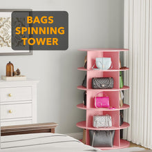 Load image into Gallery viewer, SpaceAid 7 Tier Rotating Shoe Rack Tower, Spinning Shoe Display Lazy Susan, Revolving 360 Shoe Rack Storage Round Carousel, Vertical Handbag Rotate Shoes Closet Organization (7-Tier White)
