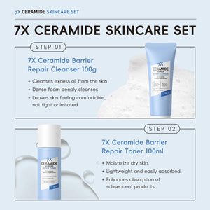 Skin Care Set, Skin Care Routine Kit for Women, Skincare Gift Set, Travel Size Toiletries with 7X CERAMIDE Cleanser, Toner, Serum, Eye Cream, Face Cream Mother's Day Christmas Birthday Daughter