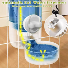 Load image into Gallery viewer, 0.9L Hanging Automatic Cat Water Dispenser, 1.3L Auto Gravity Pet Feeder, Cage Cat Dog Food and Water Dispenser Set for Kitten Puppy Bunny Guinea Pig (Gray)