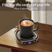 Load image into Gallery viewer, Lerat Coffee Mug Warmer &amp; Mug Set for Desk, Electric Coffee Cup Warmer with Auto Shut Off, 3 Temperature Setting Smart Cup Warmer for Heating Coffee, Milk, Beverage, Candle Jar (Black), 12oz
