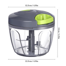 Load image into Gallery viewer, Manual Food Chopper Vegetable Cutter, Hand String Vegetable Chopper Onions Cutter for Vegetable Fruits Nuts BPA Free Food Safe Material, 550ml Gray