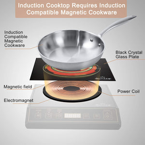 Duxtop 1800W Portable Induction Cooktop Countertop Burner, Black 9100MC/BT-M20B