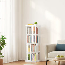 Load image into Gallery viewer, SpaceAid 6 Tier Rotating Bookshelf Tower, Bamboo Spinning Book Shelf, Revolving 360 Bookcase Storage Swivel Round Carousel, Vertical Rotate Turning Spiral Corner Organizer (6-Tier Walnut)