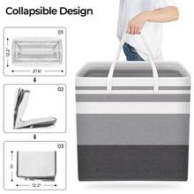 Load image into Gallery viewer, HomeHacks 3-Pack Large Laundry Basket, Waterproof, Freestanding Laundry Hamper, Collapsible Tall Clothes Hamper with Extended Handles for Clothes Toys in the Dorm and Family-(Gradient Grey, 88L)
