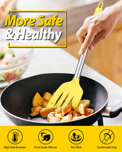 Load image into Gallery viewer, Pack of 2 Silicone Solid Turner, Non Stick Slotted Kitchen Spatulas, High Heat Resistant BPA Free Cooking Utensils, Ideal Cookware for Fish, Eggs, Pancakes(Black)