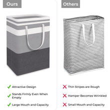 Load image into Gallery viewer, HomeHacks 3-Pack Large Laundry Basket, Waterproof, Freestanding Laundry Hamper, Collapsible Tall Clothes Hamper with Extended Handles for Clothes Toys in the Dorm and Family-(Gradient Grey, 88L)