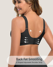 Load image into Gallery viewer, Seamless Push Up Bra No Underwire Wide Straps Full Coverage Wireless | W-Shaped Jelly Band Support, 1-Inch Ergonomic Straps, Heat-Bonded Contour, Tagless, Smoothing Back, for Yoga Office Travel