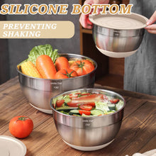 Load image into Gallery viewer, Mixing Bowls with Airtight Lids Set, 26PCS Stainless Steel Khaki Bowls with Grater Attachments, Non-Slip Bottoms &amp; Kitchen Gadgets Set, Size 7, 4, 2.5, 2.0,1.5, 1QT, Great for Mixing &amp; Serving