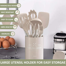 Load image into Gallery viewer, Silicone Cooking Utensil Set, Umite Chef 15pcs Silicone Cooking Kitchen Utensils Set, Non-stick - Best Kitchen Cookware with Stainless Steel Handle - Black