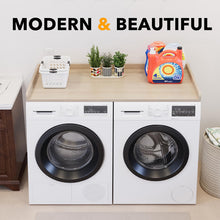 Load image into Gallery viewer, SpaceAid Washer Dryer Countertop, Laundry Wood Shelf Topper with Edge, 54&quot; Width x 27.5&quot; Depth Cover Guard Organizer for Washer and Dryer Laundry Hamper Counter Storage Organization (Black)