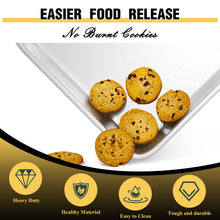 Load image into Gallery viewer, Commercial Quality Baking Sheet Pan Set, Natural Aluminum Cookie Sheet, Umite Chef Warp Resistant Nonstick Baker&#39;s Half Sheet Pan, Large Thick Cookie Tray Pans for Baking, Roasting(2 Pack, 18X13In)