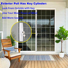 Load image into Gallery viewer, Sliding Patio Door Handle Set with Key Cylinder and Mortise Lock, Full Replacement Handle Lock Set Fits Door Thickness from 1-1/2&quot; to 1-3/4&quot;, 3-15/16” Screw Hole Spacing, Reversible Design(Non-Handed)