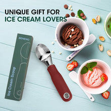 Load image into Gallery viewer, Beneno Heavy Duty Ice Cream Scoop - Upgraded Anti-Fracture Design, Comfortable Grip Long Handle, Effortless Scooping &amp; Dishwasher Safe, Black