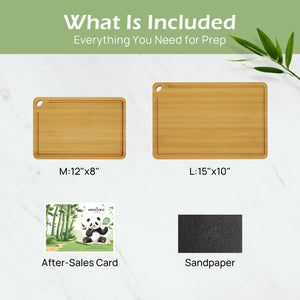 Bamboo Cutting Board, Durable Wood Cutting Boards for Kitchen with Deep Juice Grooves & Built-in Handles, Ideal Charcuterie & Chopping for Meat, Vegetables and Fruits Ideal Kitchen Gifts