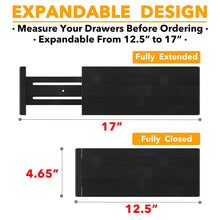 Load image into Gallery viewer, SpaceAid Bamboo Dresser Drawer Dividers 6 Pack, 4.65“ High Adjustable 12.5“-17” Drawer Organizers, Expandable Organization for Clothing, Clothes, Dressers, Natural