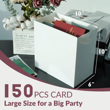 Load image into Gallery viewer, JupDec White Wedding Card Box Reception with Slot, 10&quot; Large Acrylic Card Storage Box for Gifts, Souvenirs, Donations, Baby Showers, Birthday Party, Graduations