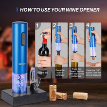 Load image into Gallery viewer, Secura Electric Wine Opener, Automatic Bottle Corkscrew Opener with Foil Cutter, Rechargeable (Champagne Gold)