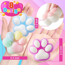 Load image into Gallery viewer, 8Pcs Taba Squishy Cat Paw Squeeze Toys, Squishy Fidget Toy, Kawaii Squishies Sensory Toys, Pinch Family, Cat Paws Mochi Toys,Stress Relief for Party Favors,Novelty Things for Adults Kids