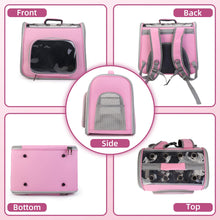 Load image into Gallery viewer, Pet Carrier Backpack, Cat Backpack Carrier with Breathable Holes, Portable Pet Travel Carrier for Medium/Small Cats and Dogs, Airline Approved, Ideal for Outdoor Picnic,Hiking (Pink)