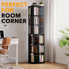 Load image into Gallery viewer, SpaceAid 6 Tier Rotating Bookshelf Tower, Bamboo Spinning Book Shelf, Revolving 360 Bookcase Storage Swivel Round Carousel, Vertical Rotate Turning Spiral Corner Organizer (6-Tier Walnut)