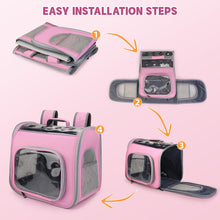 Load image into Gallery viewer, Pet Carrier Backpack, Cat Backpack Carrier with Breathable Holes, Portable Pet Travel Carrier for Medium/Small Cats and Dogs, Airline Approved, Ideal for Outdoor Picnic,Hiking (Pink)