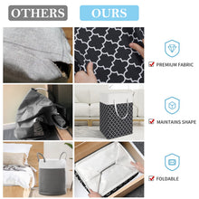 Load image into Gallery viewer, HomeHacks Laundry Baskets 2-Pack, Laundry Hamper with Long Handles, Collapsible Waterproof Clothes Hamper, Durable Tall Laundry Bin, Clothes Hamper for Bedroom, Bathroom, Dorm, Toys, 75L, Grey