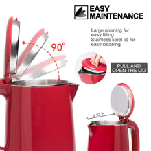 Load image into Gallery viewer, Secura Stainless Steel Double Wall Electric Kettle Water Heater for Tea Coffee w/Auto Shut-Off and Boil-Dry Protection, 1.0L (Orange) SWK-1001DO/HB-K012