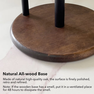 Paper Towel Holder Black, Premium Stainless Steel Kitchen Roll Dispenser, Countertop Roll Organizer with Weighted Base