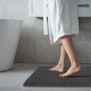 Secura Bathroom Rugs, 47 x 28 Inches, Extra Soft & Thick, Absorbent Water Bath Mat, Machine Washable Non-Slip Bath Mats for Bathroom, Shower, and Tub, Home Decor Accessories (Gray)