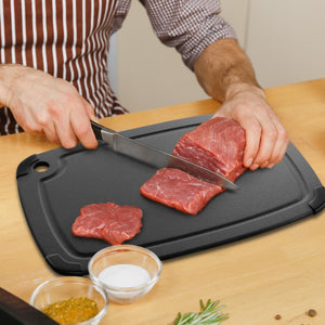 Dishwasher Safe Cutting Boards for Kitchen - Extra Large Composite Wood Cutting Board with Non-Slip Feet & Juice Groove - Thin & Lightweight Eco-Friendly Chopping Board (18" × 12", Natural)