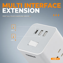 Load image into Gallery viewer, Tower Power Strip with 6 Feet Extension Cord, 8 Outlets 3 USB Chargers, 1700 Joules Surge Protection, Extension Cord with Multiple Outlets, 1875W, Office Supplies, Dorm Essentials, Charging Station