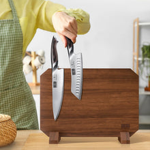 Load image into Gallery viewer, Magnetic Knife Block, Thickened Acacia Wood Kitchen Knife Holder Stand with Strong Magnets, Multifunctional Double Side Knife Storage Organizer for Kitchen Counter