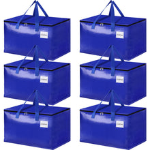 Load image into Gallery viewer, HomeHacks Moving Bags, 8-Pack Heavy Duty with Strong Zippers and Handles Collapsible Moving Supplies, Storage Totes for Packing &amp; Moving Storing 93L-8 Pack (Blue)
