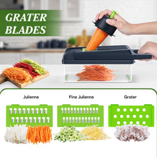 Load image into Gallery viewer, HomeHacks Vegetable Chopper Vegetable Cutter, 12 in 1 Multi-Functional Kitchen Gadget Set - Dicer, Slicer, Cutter, Julience, Cheese Grater, Egg Separator, Hand Guard - Veggie Chopper Lid with Handle
