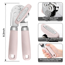 Load image into Gallery viewer, Beneno Can Opener Manual with Magnet, Hand Held Heavy Duty Can Opener with Durable Sharp Blade Smooth Edge, Big Effort-Saving Knob, Soft Grip Rubber Handle, Multifunctional Bottle Opener, Green