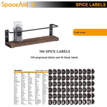 Load image into Gallery viewer, SpaceAid Spice Rack Organizer for Cabinet Door or Wall Mount (4 Pack) with 415 Spice Labels - Wood Hanging Seasoning Shelf for Cupboard Pantry or over the Stove