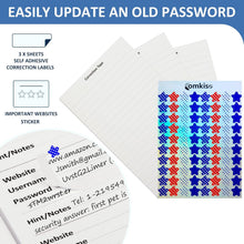 Load image into Gallery viewer, Comkiso Password Book with Individual Alphabetical Tabs Laminated, Large Print Password Keeper Book for Seniors, A5 Hardcover Internet Password Log Book to Record Website Login Details - Bloom